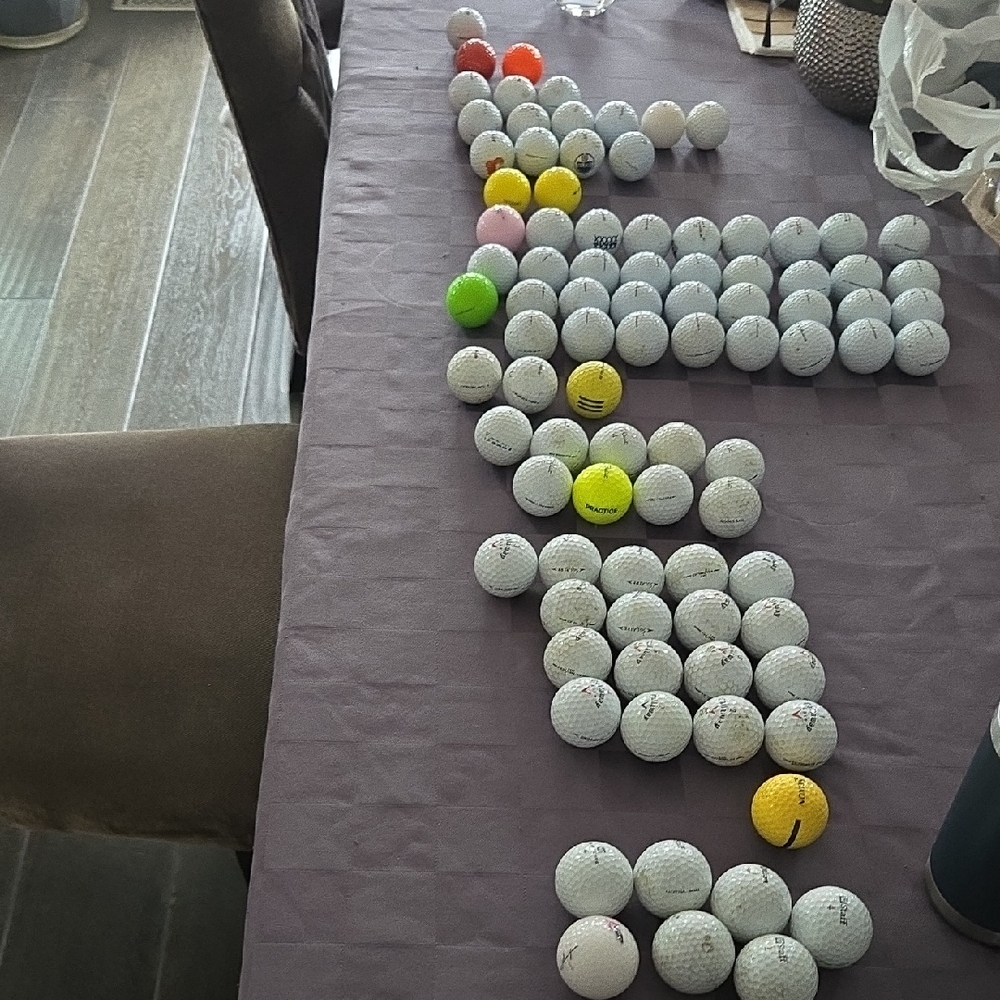 Mixed Golf Ball Lot with Yellow and Neon Accents